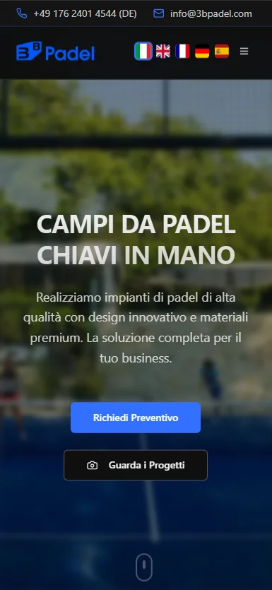 3B Padel - Versione Mobile 3B Padel - Mobile